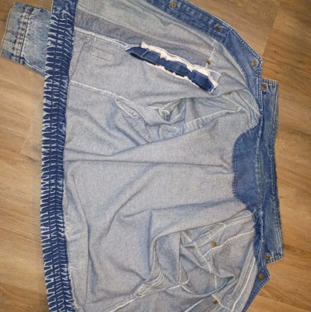 Acid Wash High Quality Denim Jacket Artisan Designed Bomber Style Men's Large - Picture 13 of 13